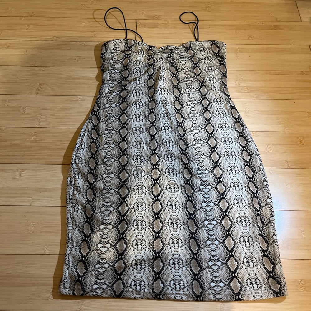 snake pattern mini dress